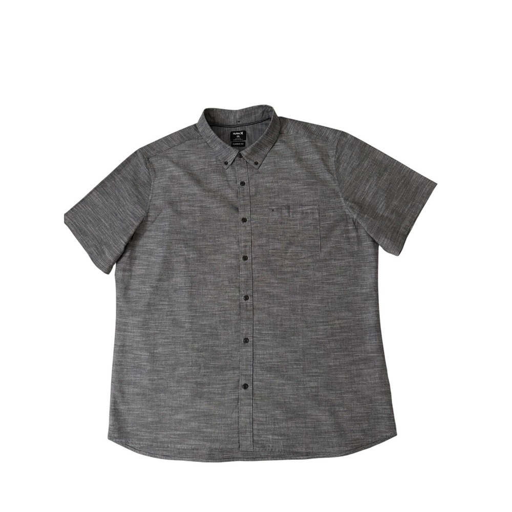 NWT Hurley Mens One and Only 2.0 Short Sleeve Button Up Shirt Grey XXL 895020